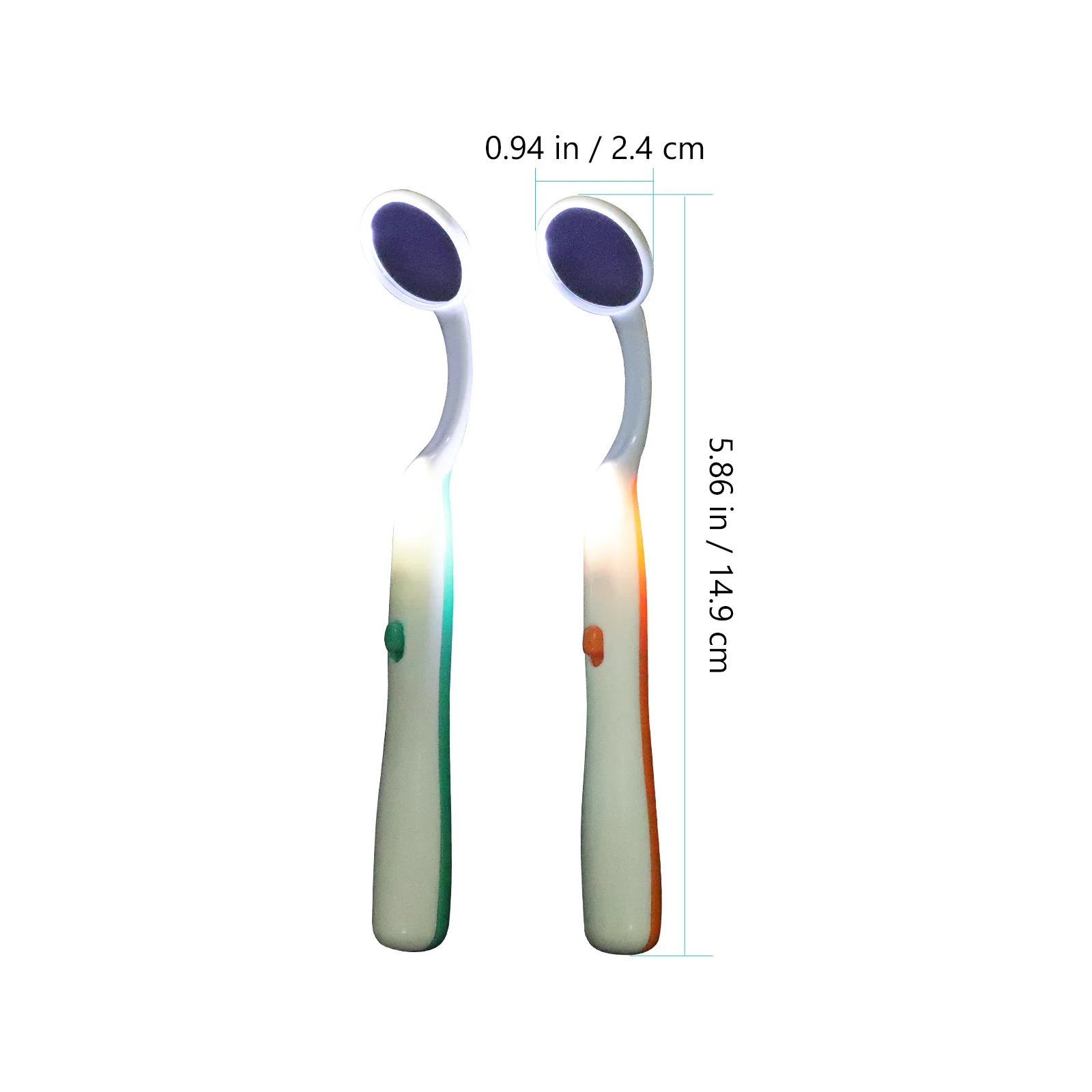 2 pezzi raschietto a forma di dente stomatoscopio per uso domestico specchio per la bocca porta spazzolino ispezione