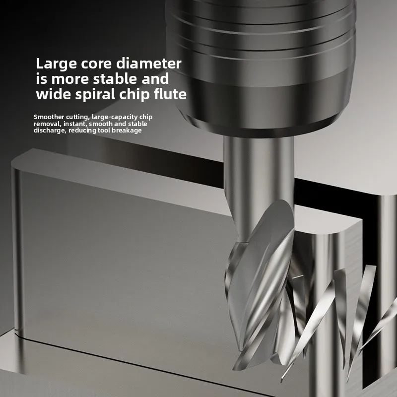 Ultra-Hard White Steel Straight Shank 3-Flute End Mill, 3-19mm, for High-Speed Precision Machining, Metal/Steel/Aluminum