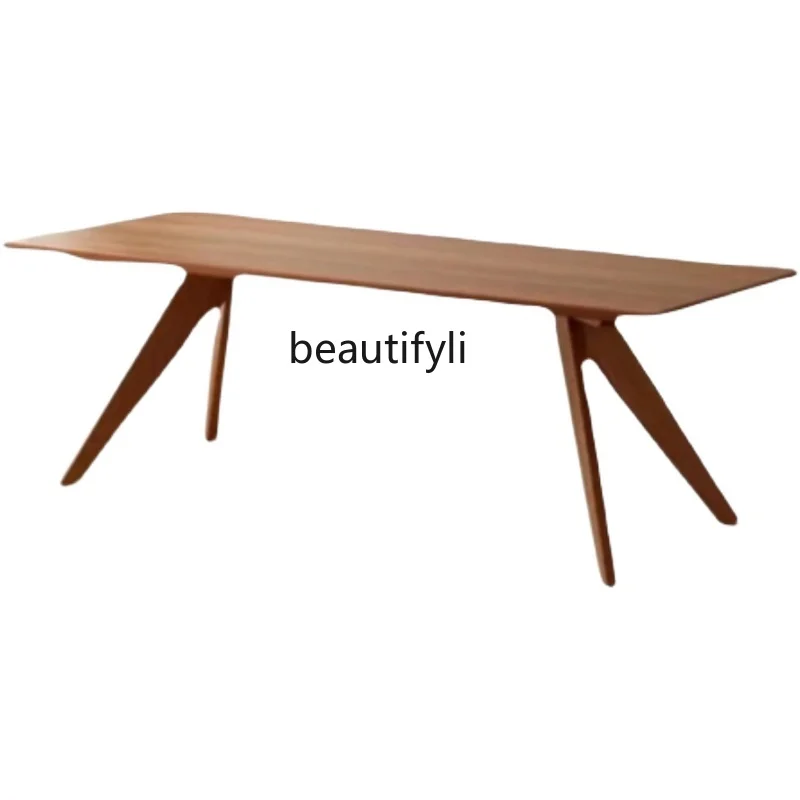 

Nordic Solid Wood Dining Table Home Small Apartment Designer Simple Log Conference Table Conference Table Workbench