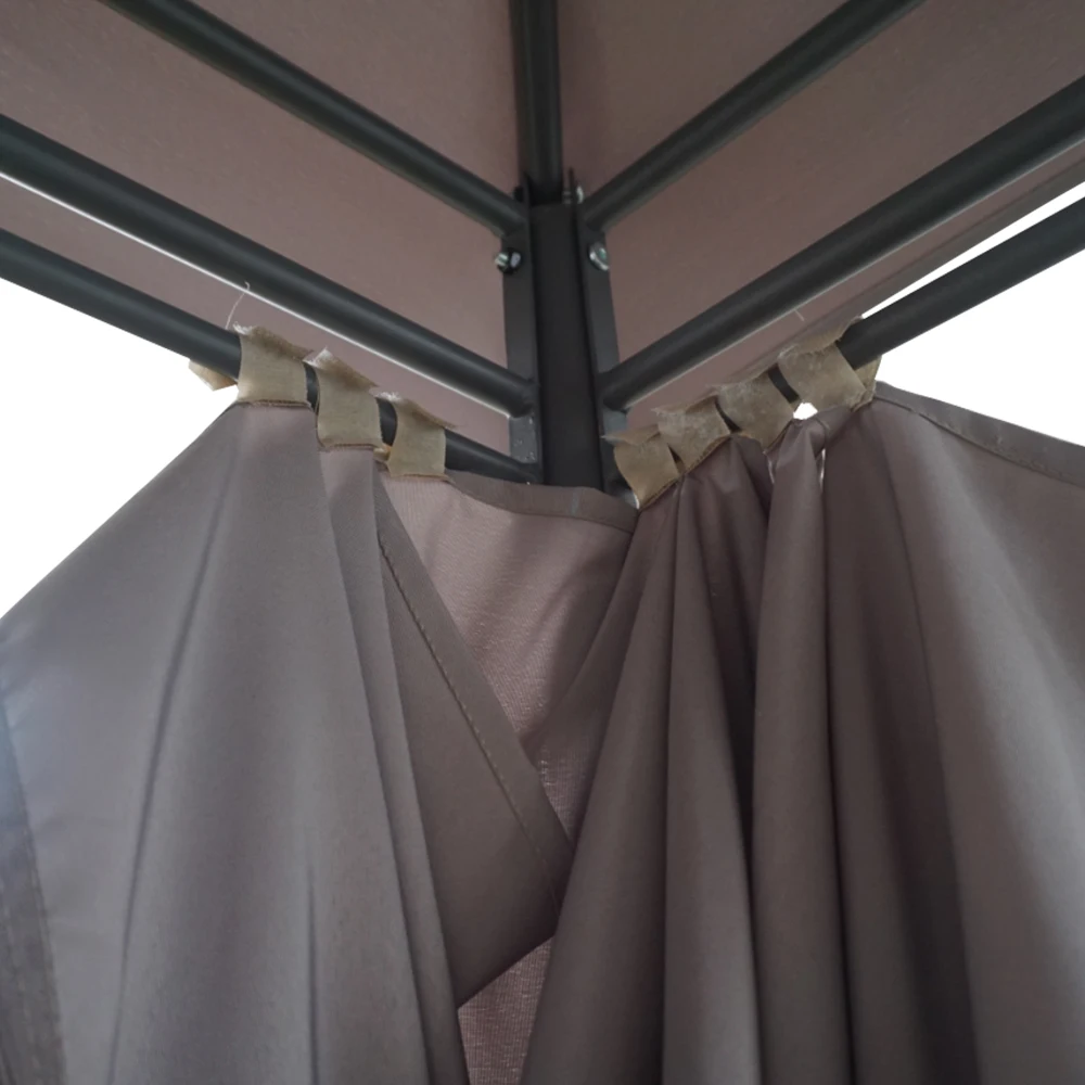 خيمة معدنية كبيرة مزدوجة العلوي 3x4 قابلة للفك ومطلية بولي كلوريد الفينيل مقاومة للماء للحديقة #5