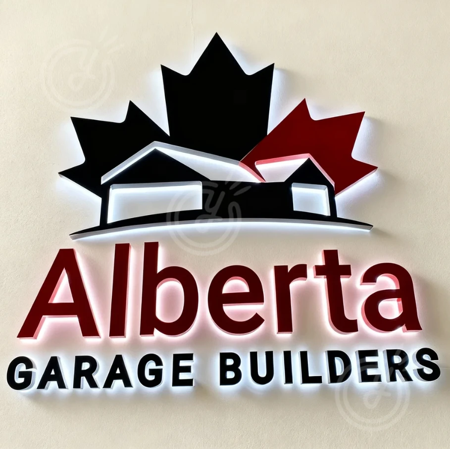 Metal Backlit 3D Sign-business Signage-3d Signage-backlit House Logo-custom Emblem Design-personalized Sign Signage Led Wall