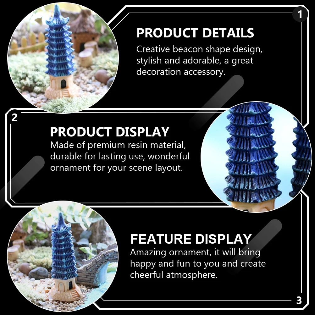 

3Pcs Micro Landscape Ornament Creative Resin Crafts Decor Durable Stylish Garden Bonsai Desktop Ornaments Happy