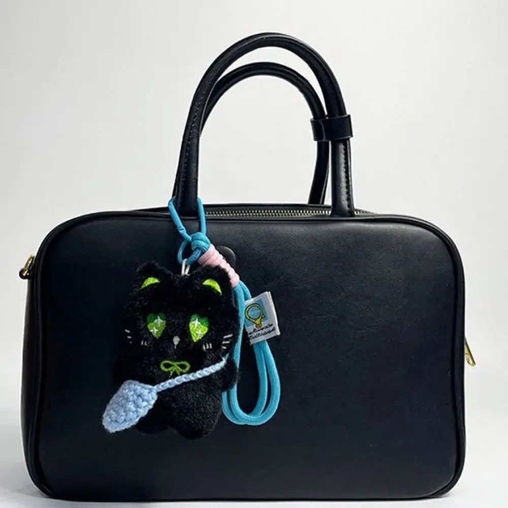 

New Black Cat Keychain Cartoon Kitten Soft Car Key Ring Pendant Car Key Accessories