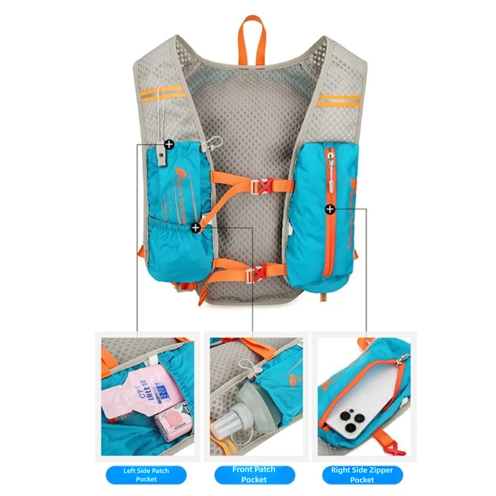 5L Marathon Hydrating Backpack Ultralight Breathable Hydration Vest Reflective Oxford Cloth Trail Running Backpack Running