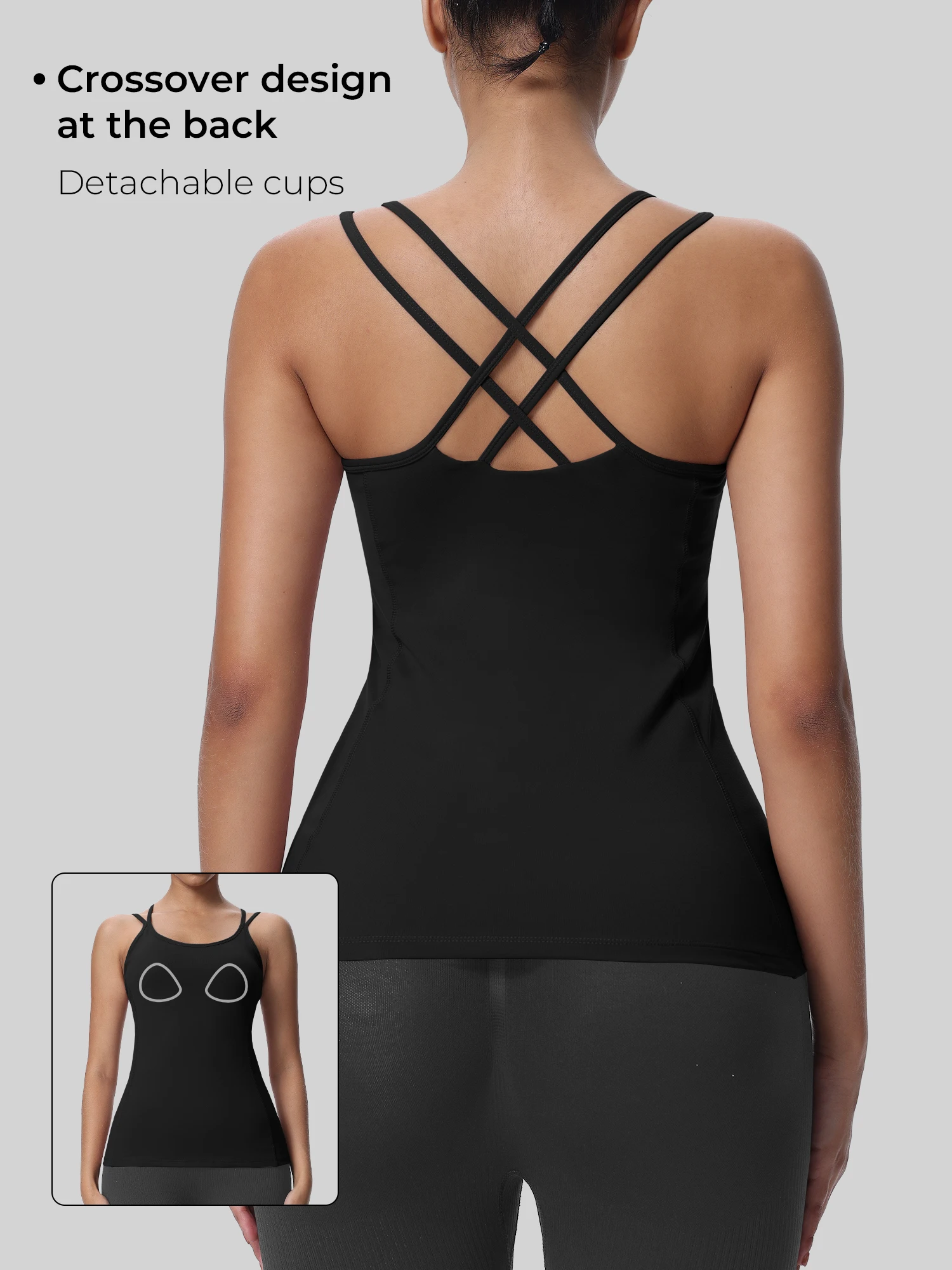 

Women's Casual Knitted Round Neck Backless Cami Tank Top Regular Length in Plain Solid Color for Everyday Wear Comfort