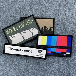 When All Else Fails Patch Lord of The Rings Printed Morale Badges Hook and Loop I'M Not Robot Stickers Backpack Clothes Patches