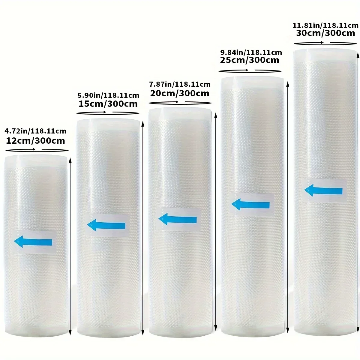 식품용 다양한 크기의 진공 밀봉 백 5롤 BPA 프리 진공 식품 포장 백