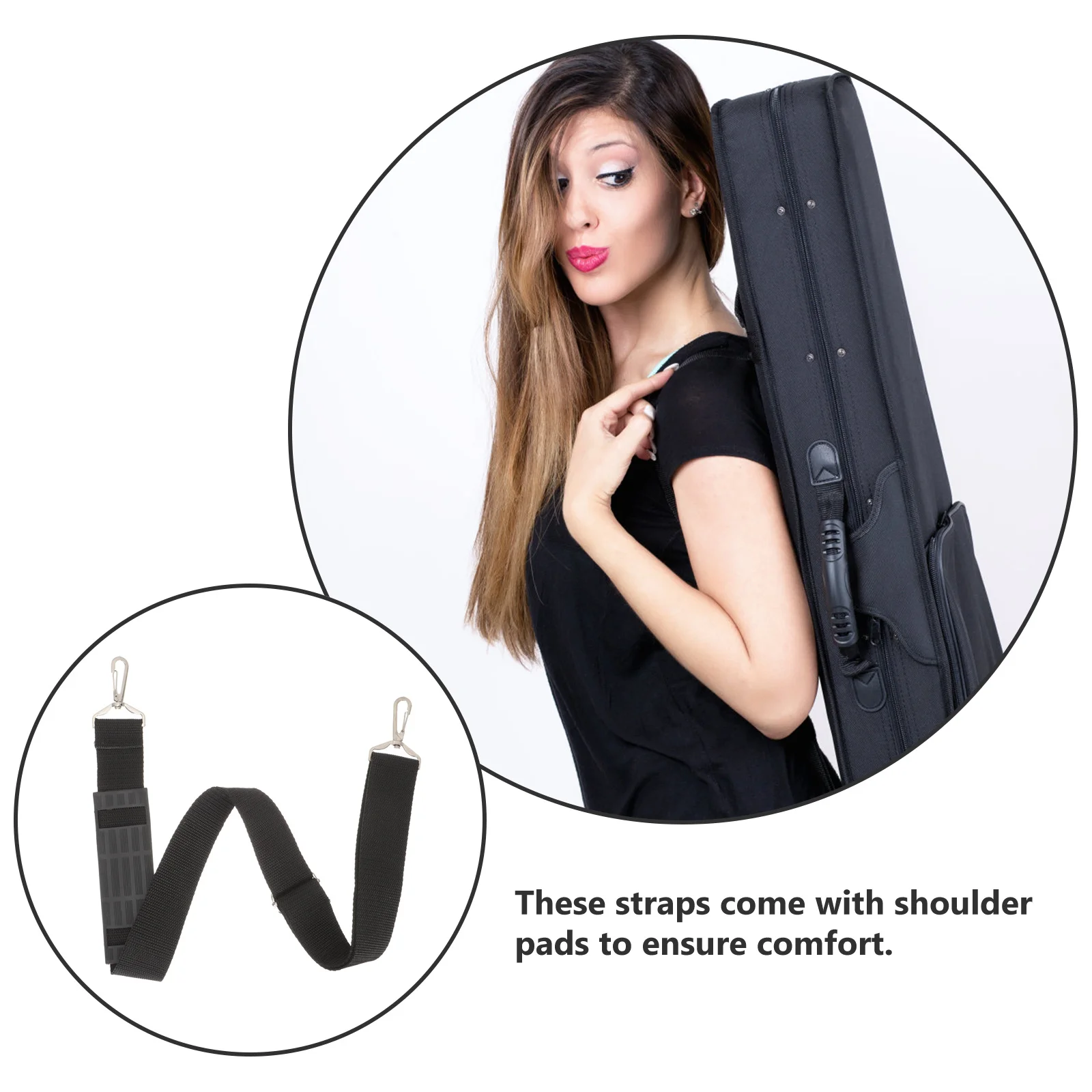 

2Pcs Violin Case Strap Durable Metal Buckle Adjustable Length Wear Resistant Stretch Resistant Small Width Design Comfortable