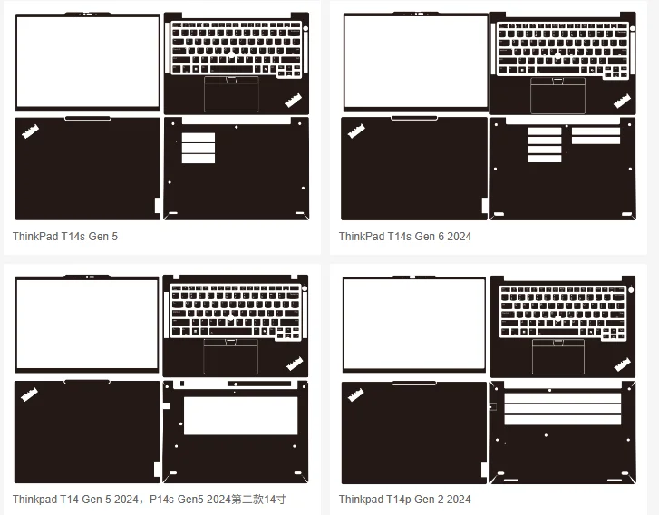 Full Body Laptop Vinyl Decal Cover Sticker Skin For Lenovo Thinkpad T14 T14s T14p P14s Gen 6 Gen 5 Gen 4 3 2 2025 2024 2023 2022
