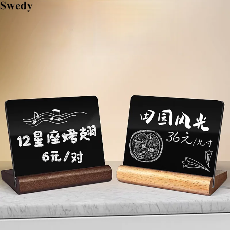 100x85mm Small Tabletop Chalkboard Signs Stand Mini Price Blackboard Bread Restaurant Food Menu Kids Message Board Stand