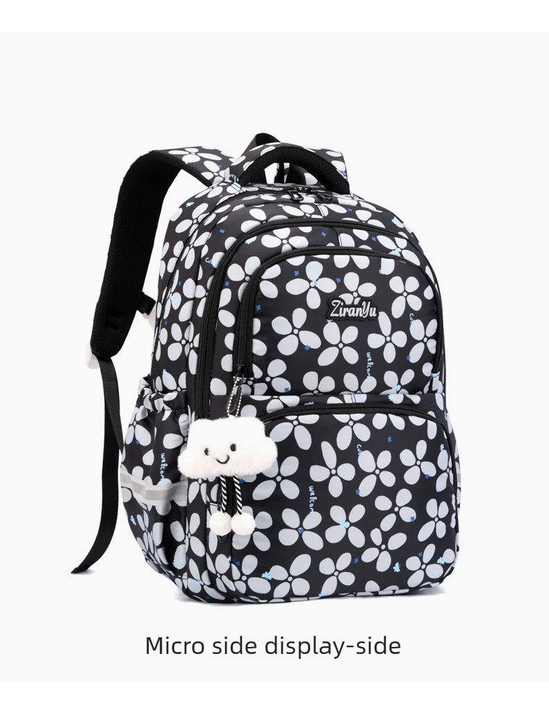 3pcs/set Elementary School Backpack for Girls Bookbag Lunch Bag Pencil Bag Set Flower School Bag for Children Cute Little Dolls