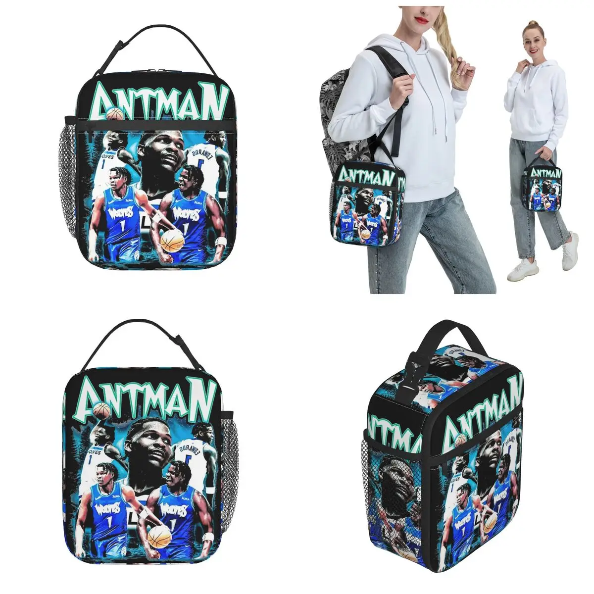 Lunch Box Vintage Anthony Edwards Bootleg Accessories Basketball Sports Lunch Container New Thermal Cooler Lunch Box For School