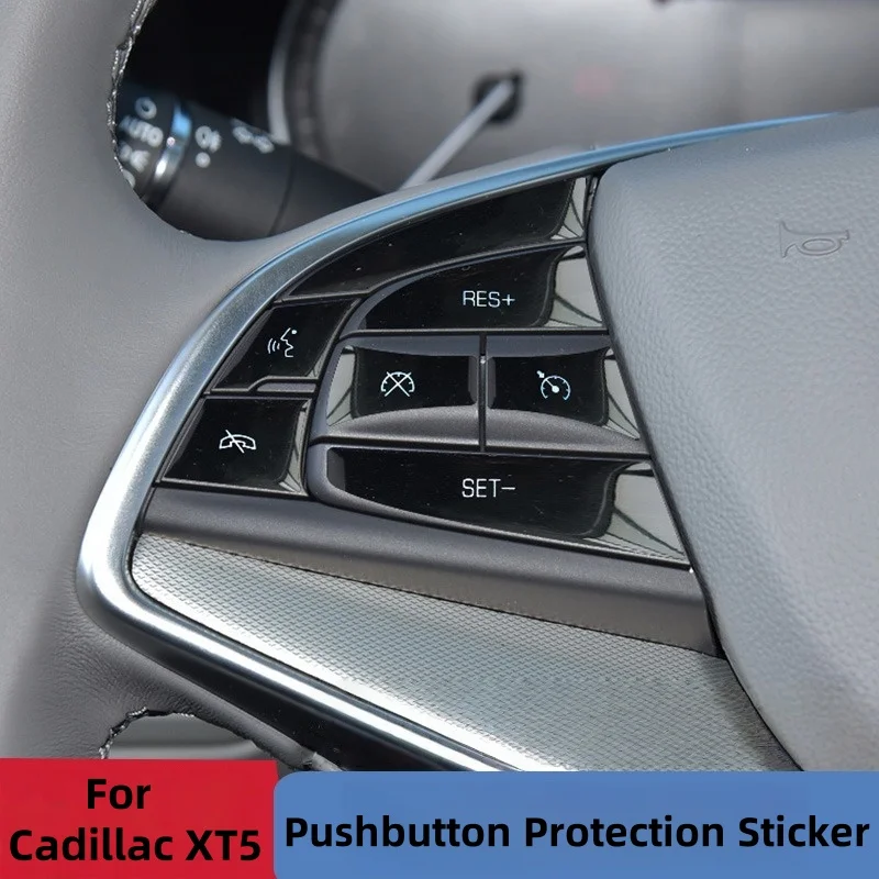 

1 Set High Grade Vinyl Stickers To Repair Buttons For Cadillac XT5 Push Button Protection Sticker Interior Decor Accessories