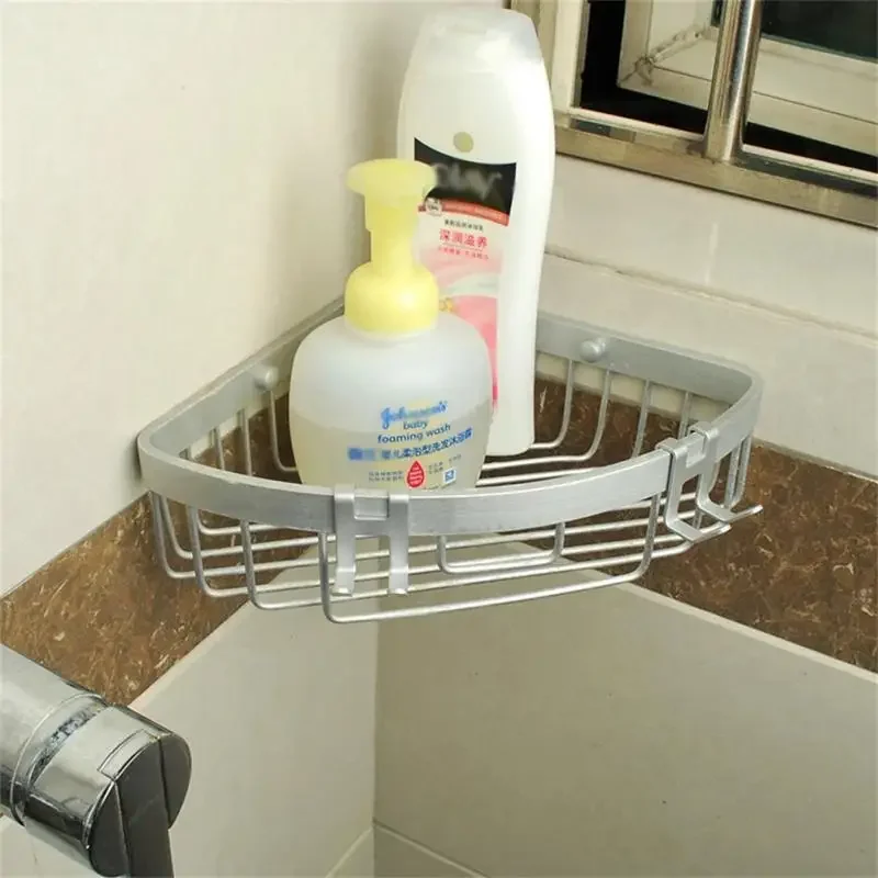 Space Aluminum Metal Shower Frameless Glass Door Hook Free Hole Towel Rack Hanger Key Holder Clothes Bathroom Organizer