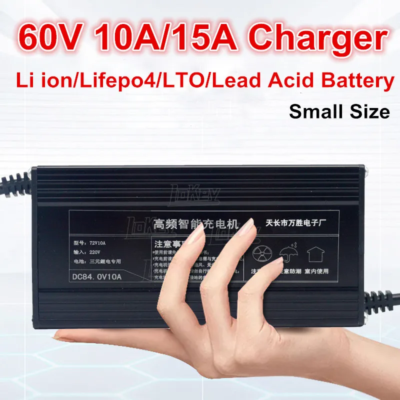 

60V 10A 15A portable charger cargador 67.2V 71.4V 73V elektrikli motosikletler motocicletas lipo lifepo4 batterys 16S 17S 20S