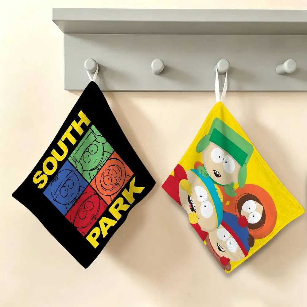 Classic Animation S-South P-Park Polyester Cotton Hand Wiping Towel with Hanging Loop, Lightweight for Home and Commercial Use