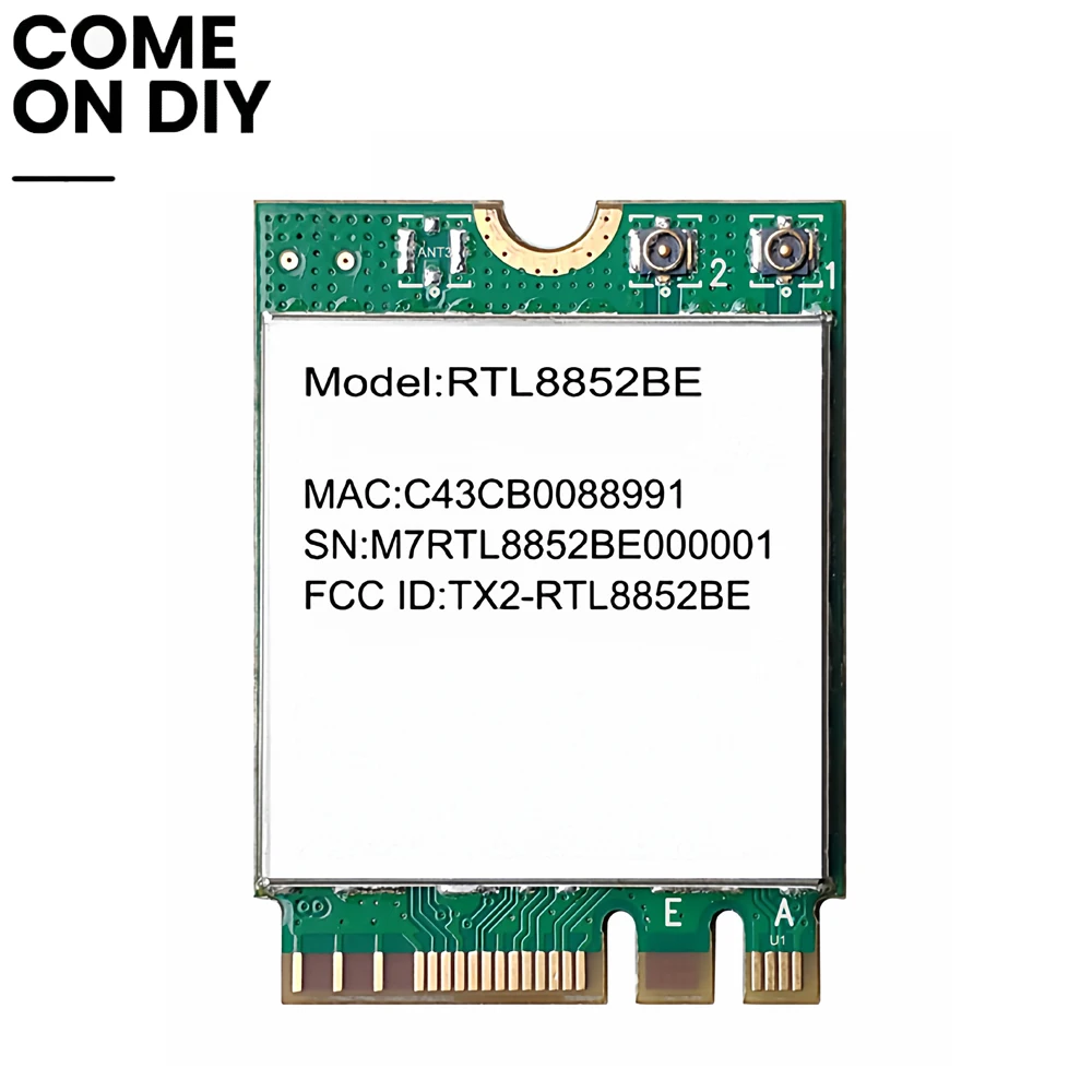 AX1800 WiFi 6 Module RTL8852BE M.2 2230 Key A/E 2.4G/5GHz Dual Band Bluetooth 5.2 Industrial Grade for Robot IPC Mini PC