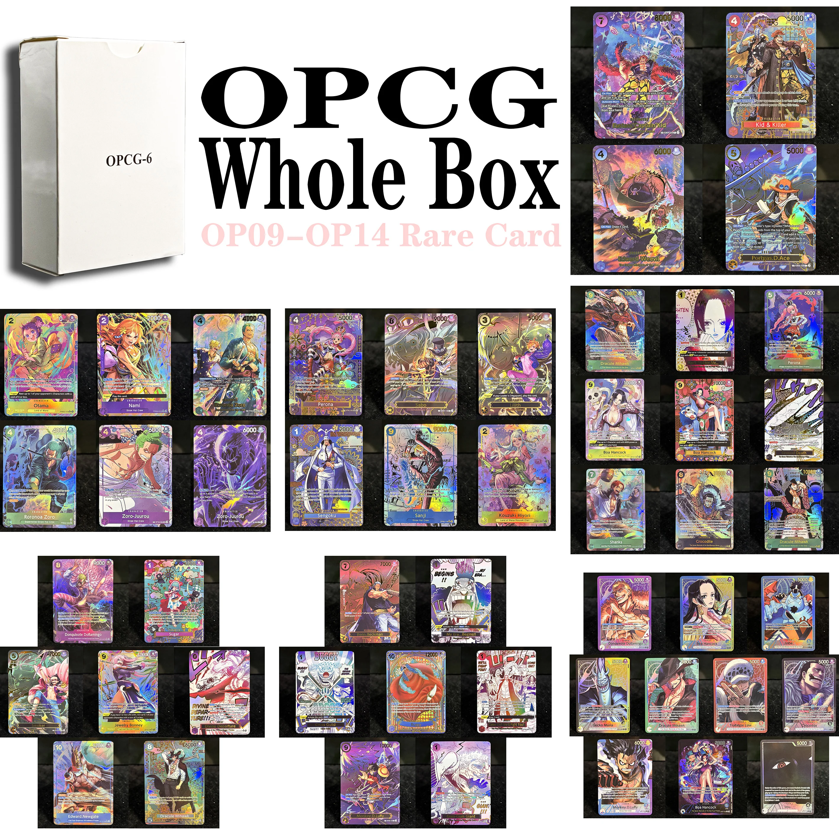 ONE PIECE Collection Tcg Whole Box Set Luffy/Zoro/Nami/Shanks Holographic Flash Cards Alt Art Parallel SEC Rare PROXY Card Game