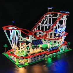 Juego de luces LED con Control remoto para montaña rusa, Compatible con LEGO 10261 15039 10196 10257, bloques de construcción eléctricos