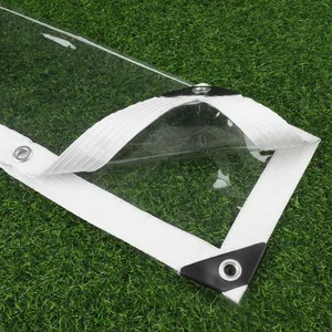 غطاء قماش القنب PVC الشفاف للشرفة ، قماش مشمع شفاف بنسبة 99.9٪ ، شاشة سياج مقاومة للرياح ومقاومة للماء ، قماش مقاوم للمطر أفضل 8 قماش مشمع مبيعا للشرفات - No3