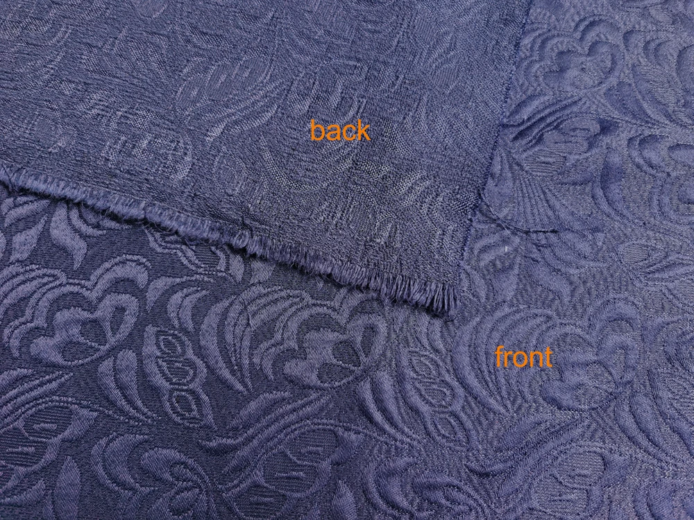 100cm*145cm Navy Blue Butterfly Embossed Fabric Thick 3D Jacquard Upholstery Material