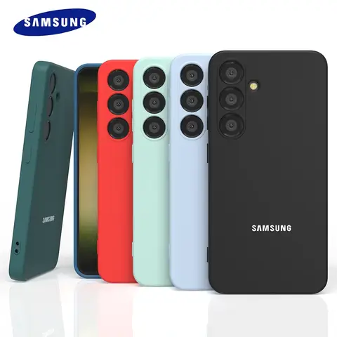 Per Samsung Galaxy S25 S25Plus S25Ultra S25Edge S24 S23 S22 S21 FE Ultra Custodia morbida in silicone liquido antiurto Cover posteriore per telefono