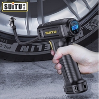 suitu 120W Handheld Air Compressor Wireless/Wired Inflatable Pump Portable Air Pump Tire Inflator Digital for Car Bicycle Balls