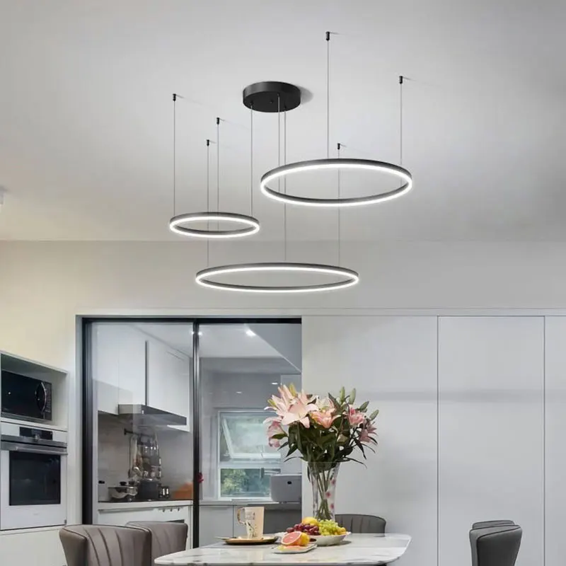 Modern Led Ceiling Chandelier Hanging Lamp Black Gold Living Room Bedroom Dining Room Resturant Home Indoor Lighting Chandeliers