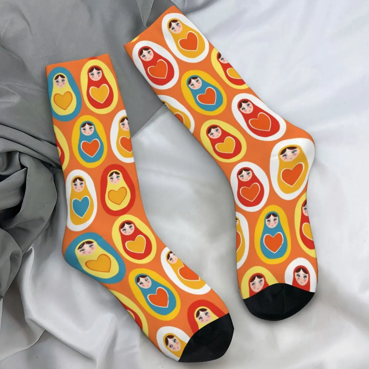 Men Socks Russian Dolls Matryoshka Cute Girl Retro Stockings Autumn Vintage Quality Socks Graphic Climbing Anti Skid Socks