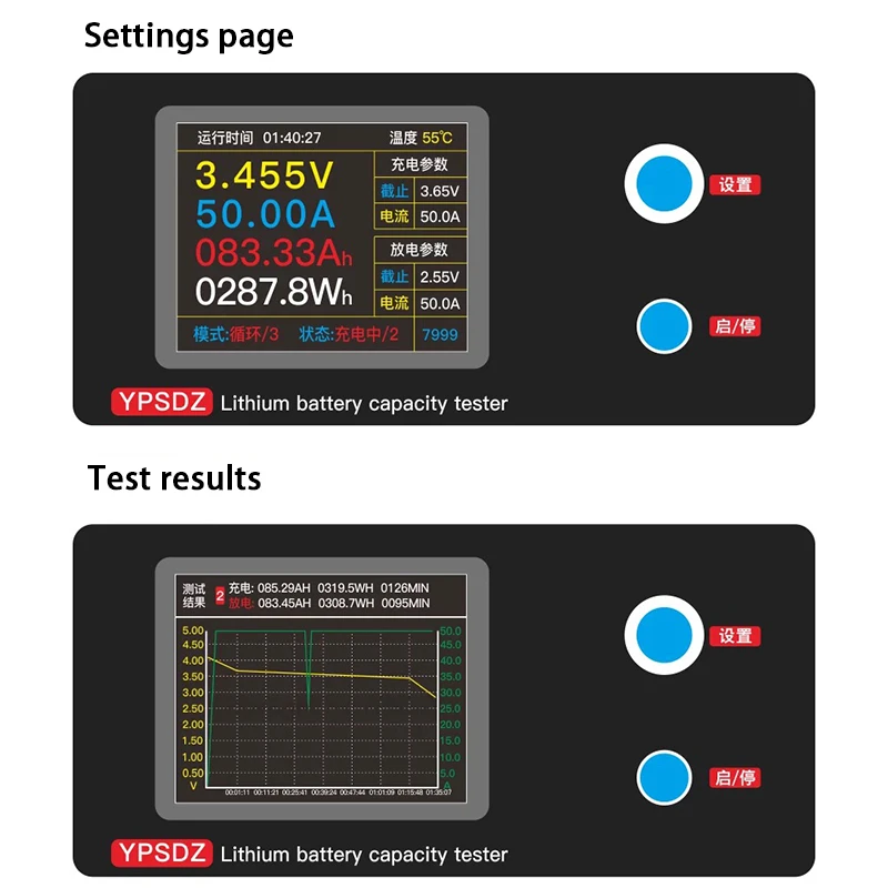 

YPS-0550 Lithium Battery Capacity Tester Single Cell Charge and Discharge Detection Instrument Discharge Balancing Instrument