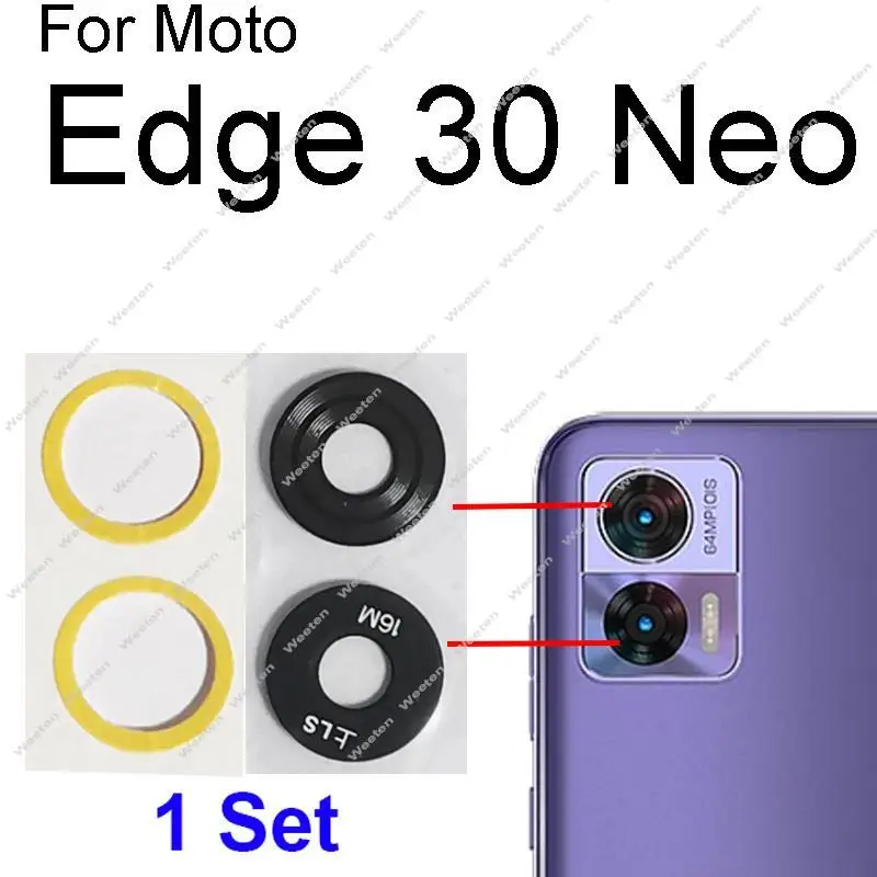 Rear Camera Lens Glass For Motorola MOTO Edge 20 Pro S Pro 20 Lite Edge 30 Fusion 30 Neo S30 Back Camera Lens Adhesive Sticker