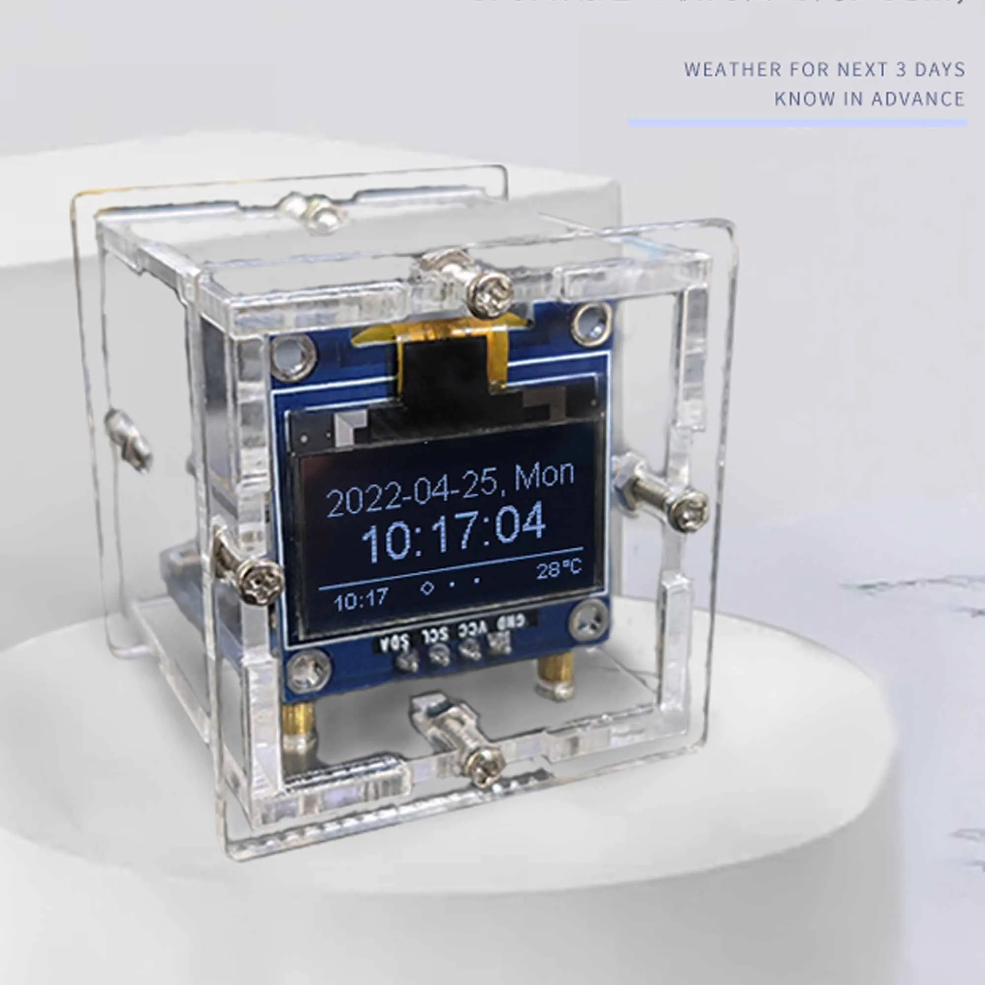 ケース付きDIY電子キット、ミニ時計、oledディスプレイ、Wi-Fi接続、esp8266