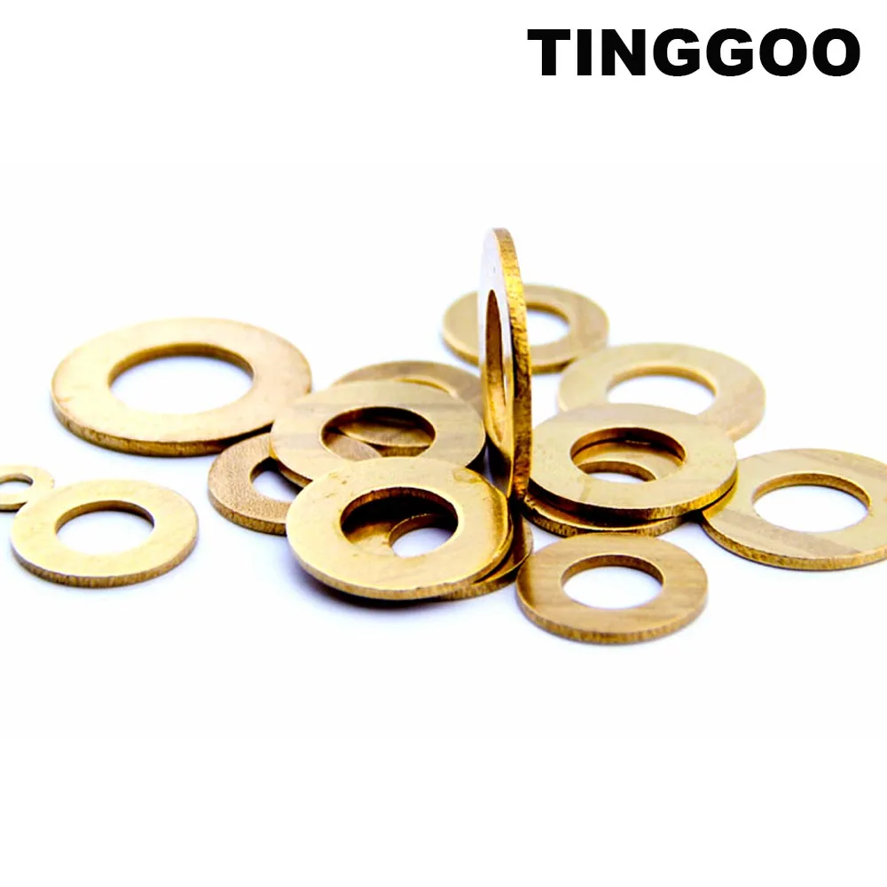 2/5/10/20/50pcs GB97 DIN125 M2 M2.5 M3 M4 M5 M6 M8 M10 M12 M14 M16 Solid Brass Copper Flat Washer Plain Gasket Pad Ring