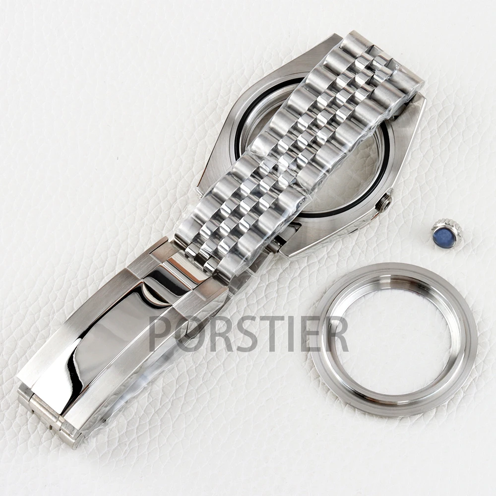 NH35 Case 36/39mm Solid 316L Stainless Steel 20mm Oyster/Presidential/Jubilee Strap for Datejust NH35 NH36 Movement 28.5mm Dial