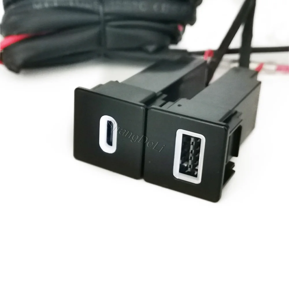 White Led Light Fit for ISUZU D-MAX 2021-2023 Dual  Charging Outlet Type C PD USB Phone Charger Adapter Socket view 4