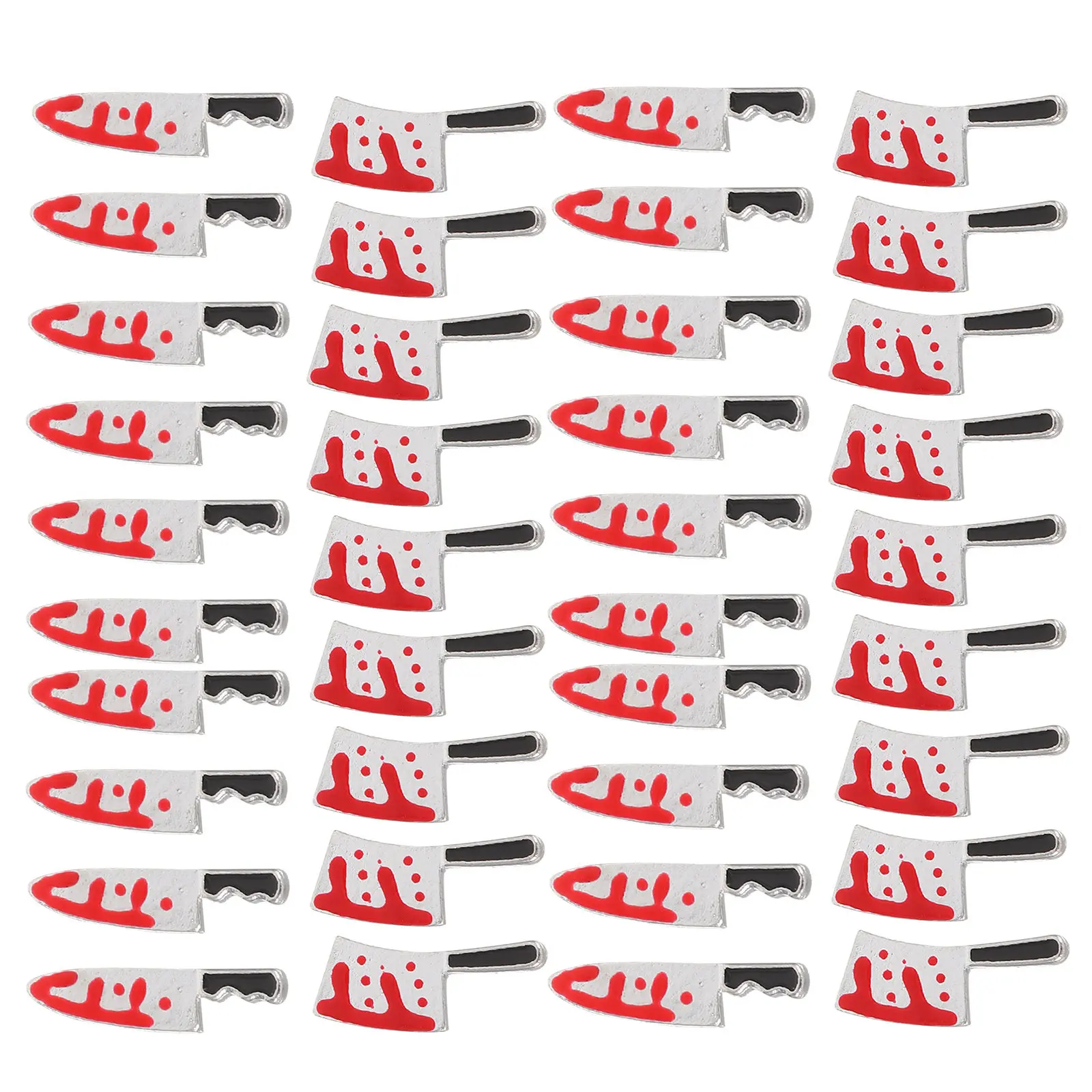 

40Pcs Mini Halloween Nail Charms Bloody Cutter Metal Nail Art Studs for Women DIY Manicure Decoration Accessories