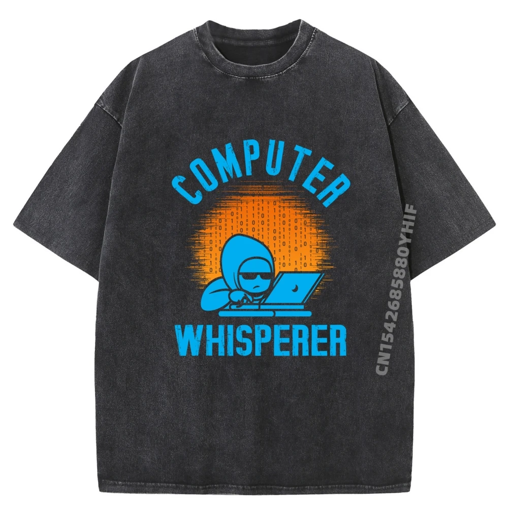 

Computer Whisperer Clothing Designer Clothes Men Washed Tshirt For Men Graphic Tees Comfortable T-shirt Classic