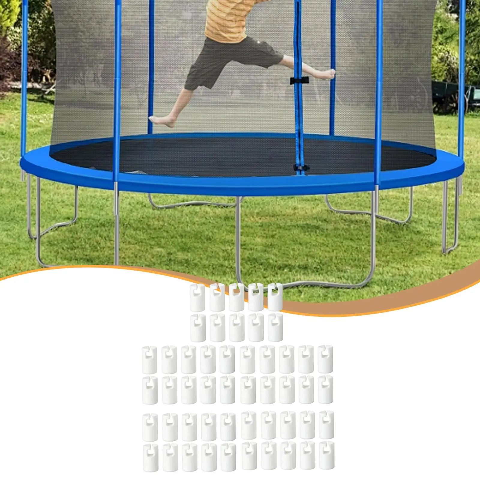 

50x Trampolines Enclosure Pole Caps Sturdy Accessories Fit 25mm Poles Protective Covers Trampolines Shell Rod Caps for Outdoor