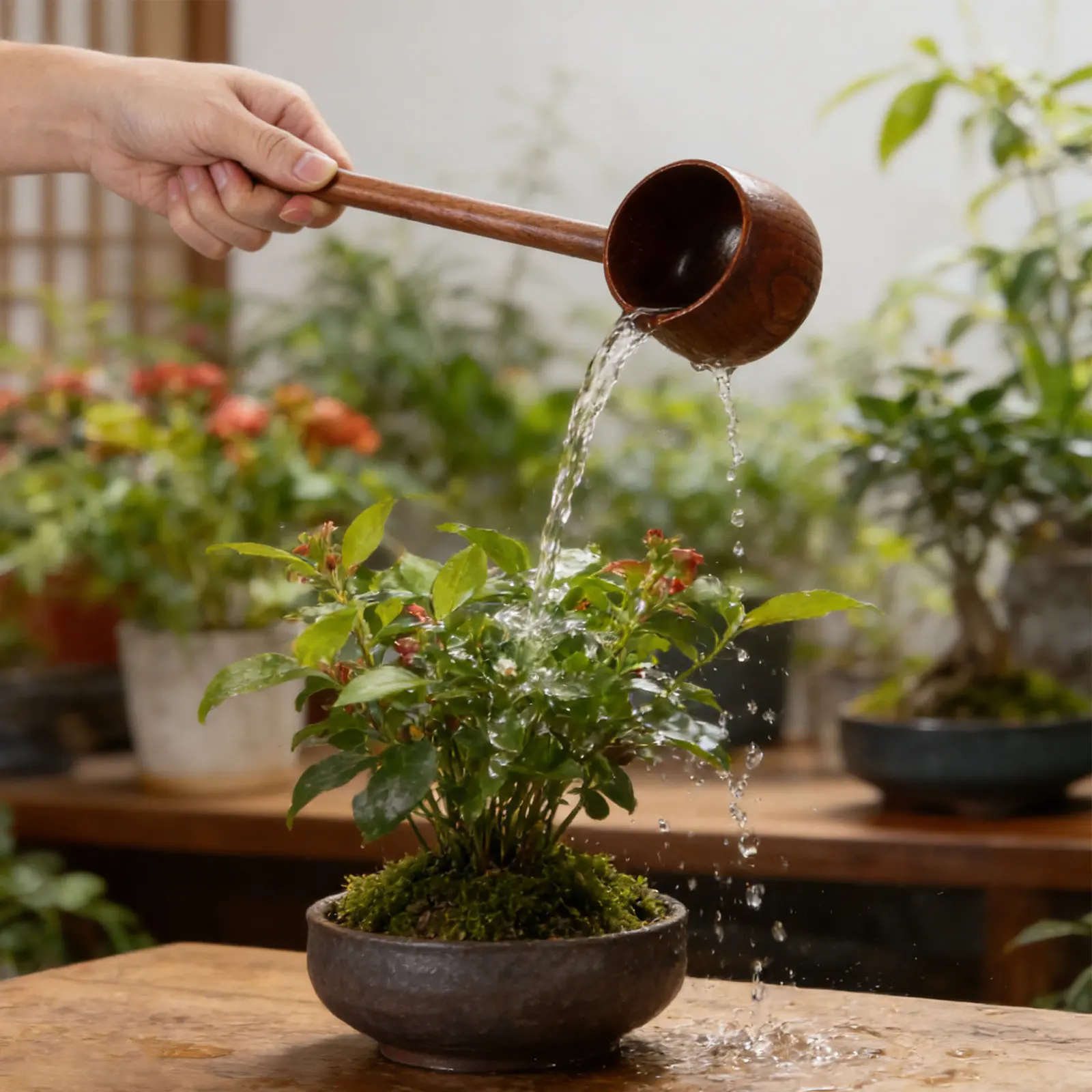 Wooden Ladle for Wine Tea Oil Honey Long Handle Water Scoop Kitchen Garden Bath Salt Flour Laundry Powder Scoop Compact Storage view 4