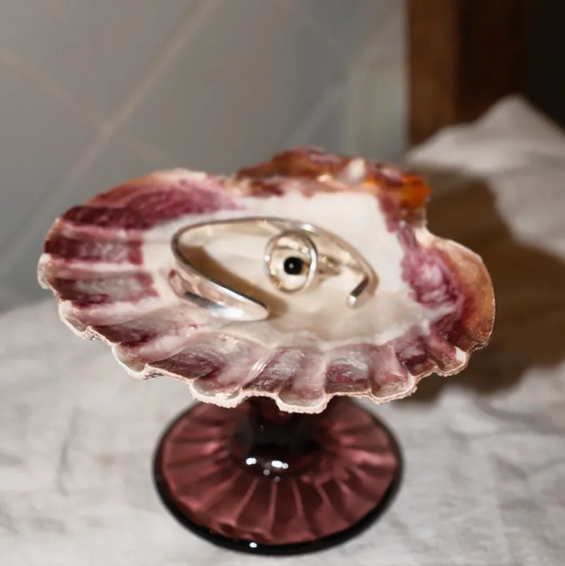 Unique Natural Lion’s Paw Shell Tray Elevated Jewelry Organizer High Foot Fruit Plate for Dining Table Decor Serving Plates