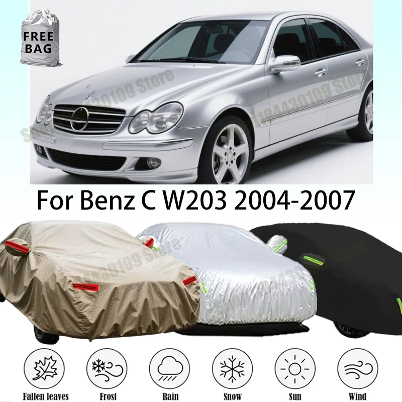 

Водонепроницаемый чехол для автомобиля на заказ, всепогодный, для Mercedes-Benz C W203 2004-2007, аксессуары для экстерьера автомобиля