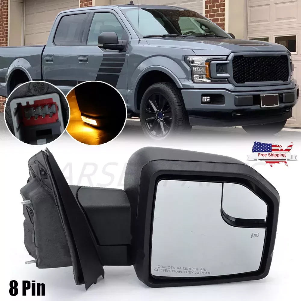 Mirror Passenger Right Side Heated 8Pin For Ford F150 Truck F-150 2018 2019 2020 JL3Z17682CA