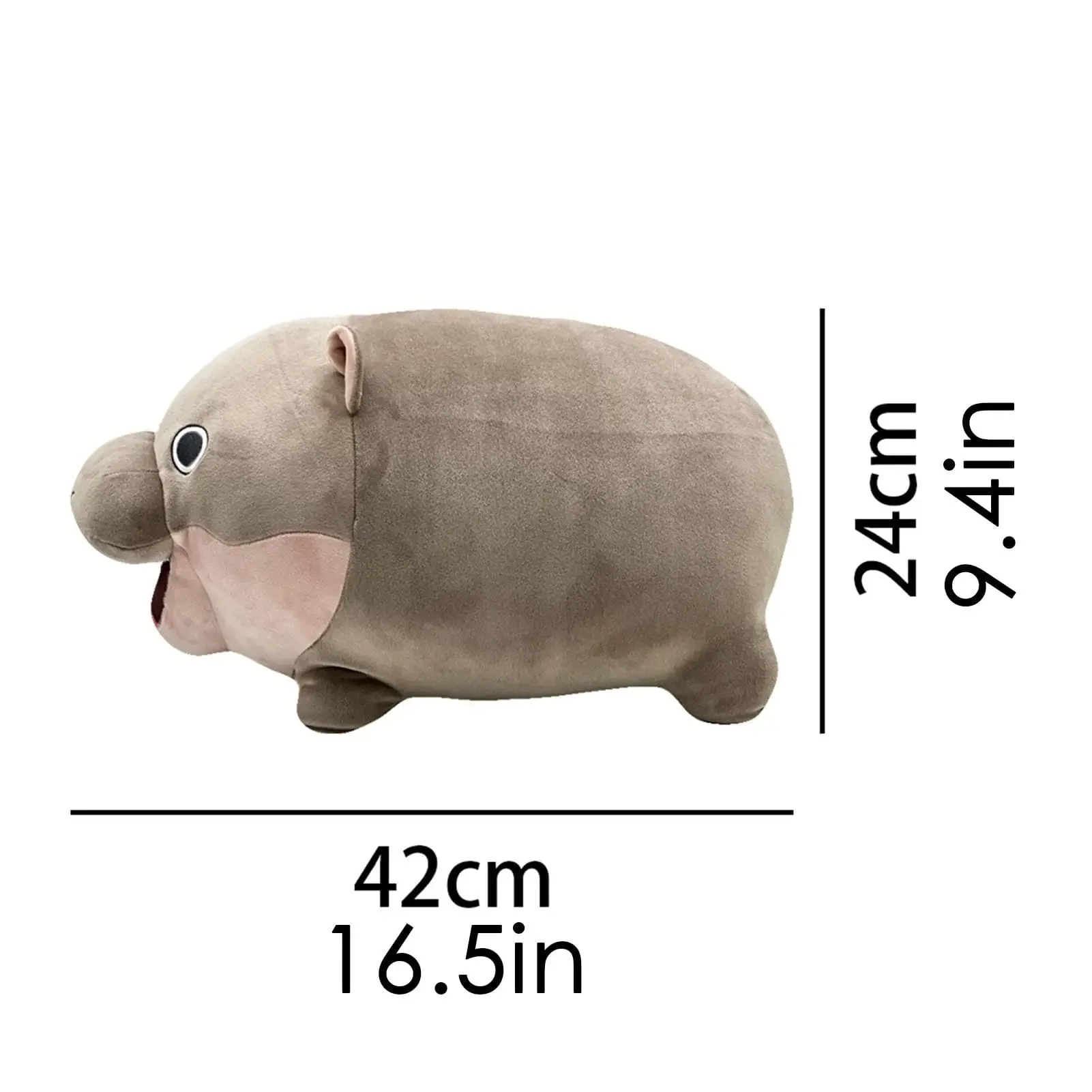 2024 Moo Deng Hippo Pelúcia, Brinquedo de Pelúcia de Hippo Pigmoso Bonito para Presente de Fãs, Animal de Pelúcia de Hipopótamo Macio para Crianças