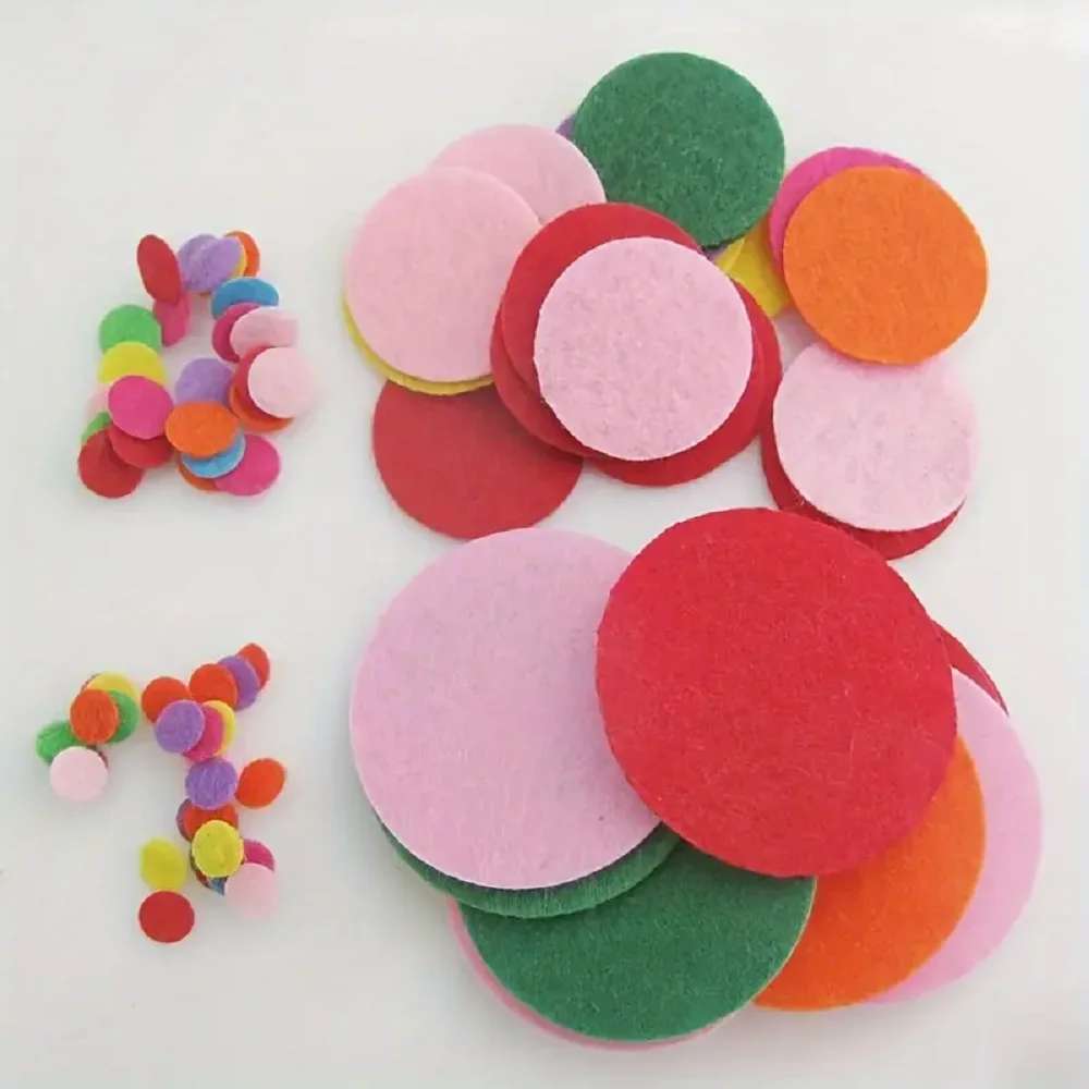 500/200 Pieces/bag round Felt Non-woven DIY Crafts Petal Headdress Bouquet Material Felt Sewing Patch