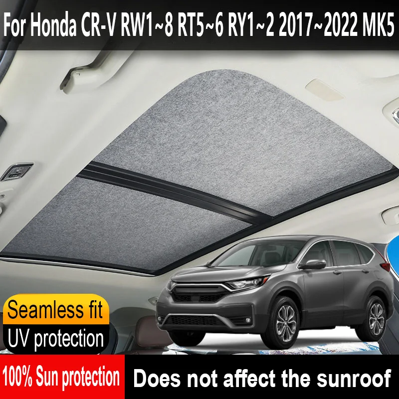 Car Panoramic Sunroof Insulation Roof Visor For Honda CR-V 2017~2022 MK5 Anti-UV Electrostatic Adsorption Sky Curtain Sunshade