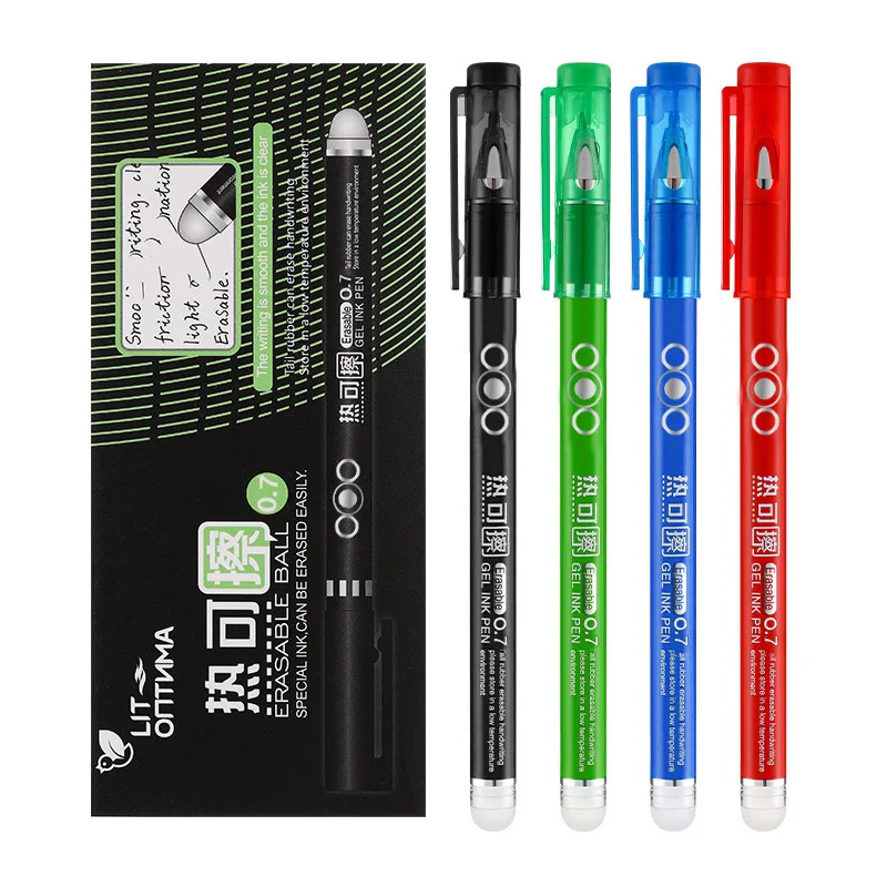 4pcs Rewritable Pen 0.7mm Refill Blue/Black/Red/Green Ink Magic Pen School Student Writing Stationery