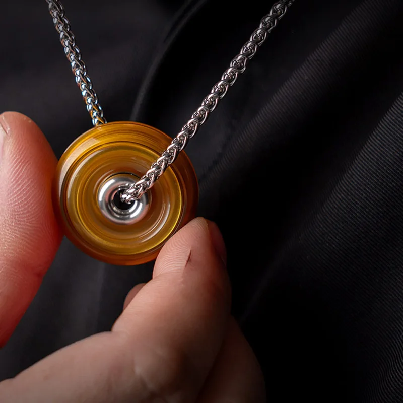 Donut EDC Mini Fidget Toy Metal Fashion Knife Pendant Necklace Pendant ADHD Tool Adult Relieve Relaxation Fidget Spinner Toys