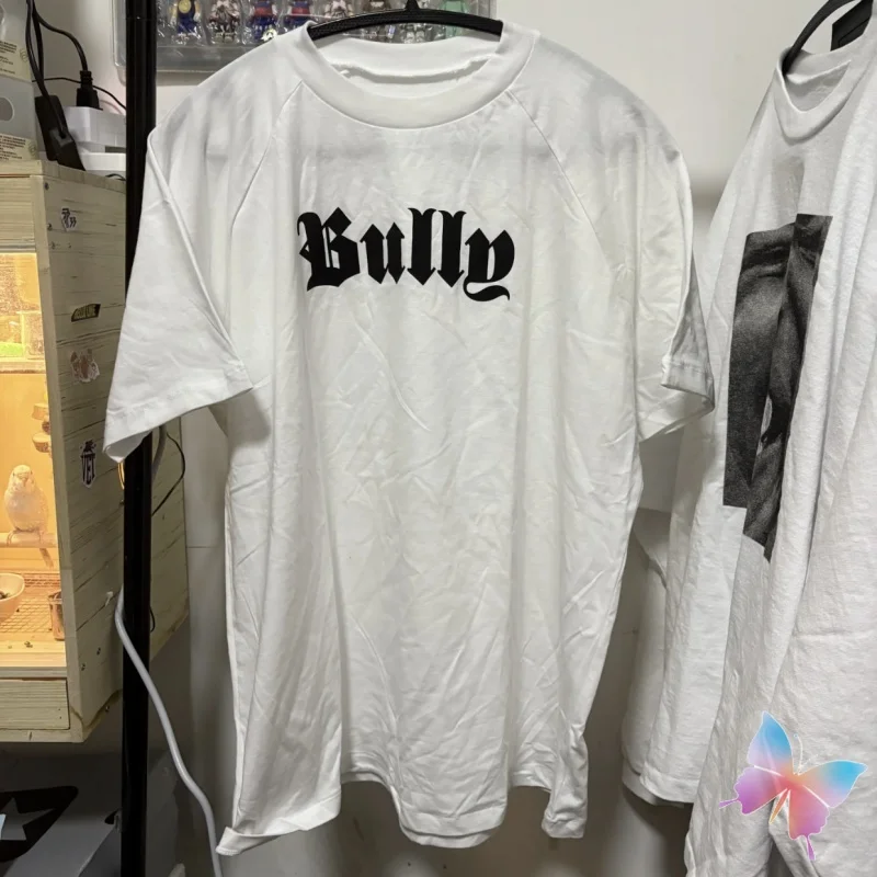 

High Street Американская повседневная футболка Kanye Bully, хлопковые футболки с круглым вырезом для мужчин и женщин, футболки с короткими рукавами и принтом логотипа с алфавитом