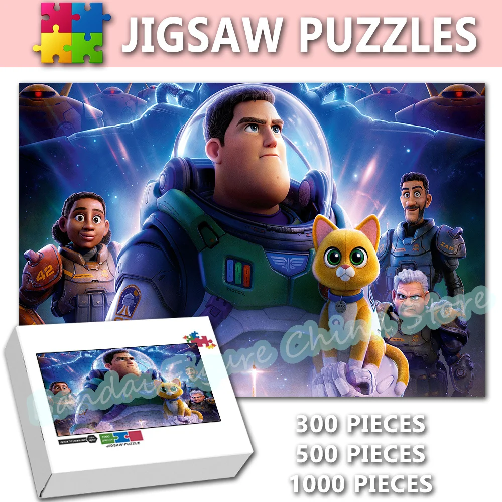 

Superhero Buzz Lightyear Puzzle 300/500/1000 Pieces Disney Cartoon Toy Story Diy Assembling Jigsaw Puzzle Kids Game Gifts