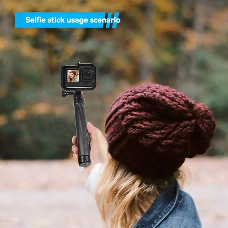 ELECT-Magnetic Camera Cage Quick Release With Cold Shoe Mount Protective Frame Aluminium For Gopro 13/12/11 Action Camera